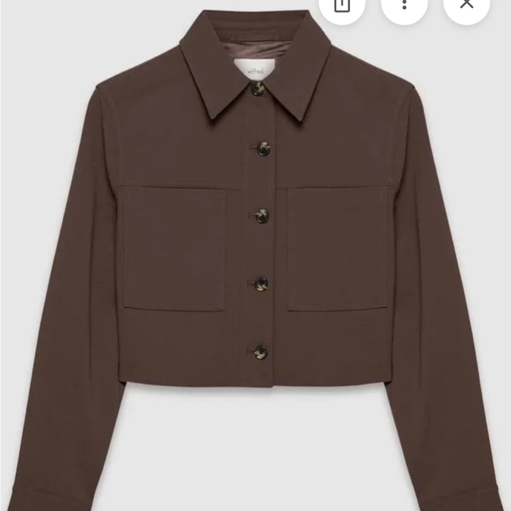 Aritzia Wilfred little cropped jacket brown size xs. Sold out. Worn once